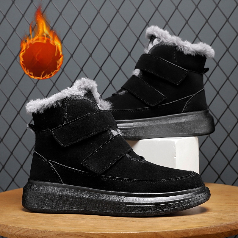 Vyriniai aukšti snieginiai batai žiemai su Velcro užsegimu, viduje įlietas fleece, atsparus slydimui gumos padas
