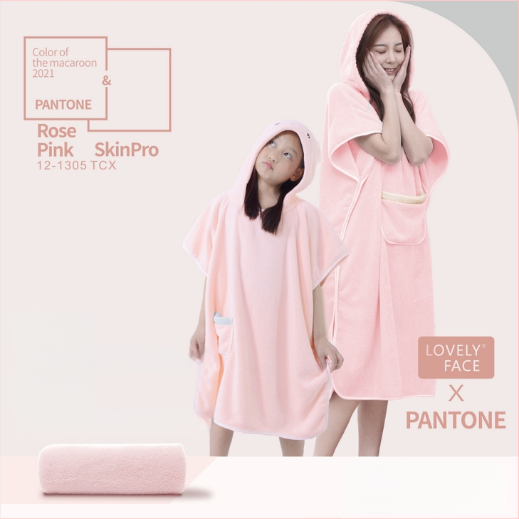 Pieaugušo kapucētā dvieliņa halāts vannai - nēsājams korāla pūšļainais dvielis, uzsūcošs, ātri žūst, poliestera šķiedra