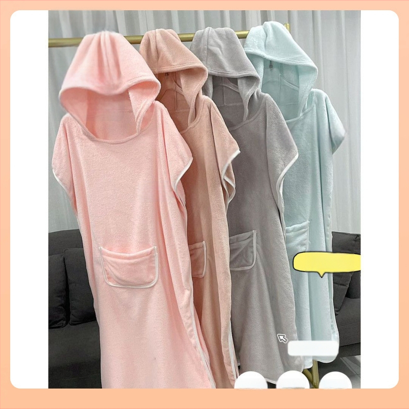 Pieaugušo kapucētā dvieliņa halāts vannai - nēsājams korāla pūšļainais dvielis, uzsūcošs, ātri žūst, poliestera šķiedra