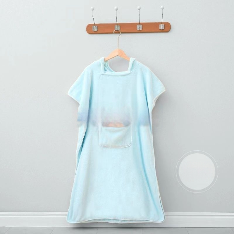 Pieaugušo kapucētā dvieliņa halāts vannai - nēsājams korāla pūšļainais dvielis, uzsūcošs, ātri žūst, poliestera šķiedra