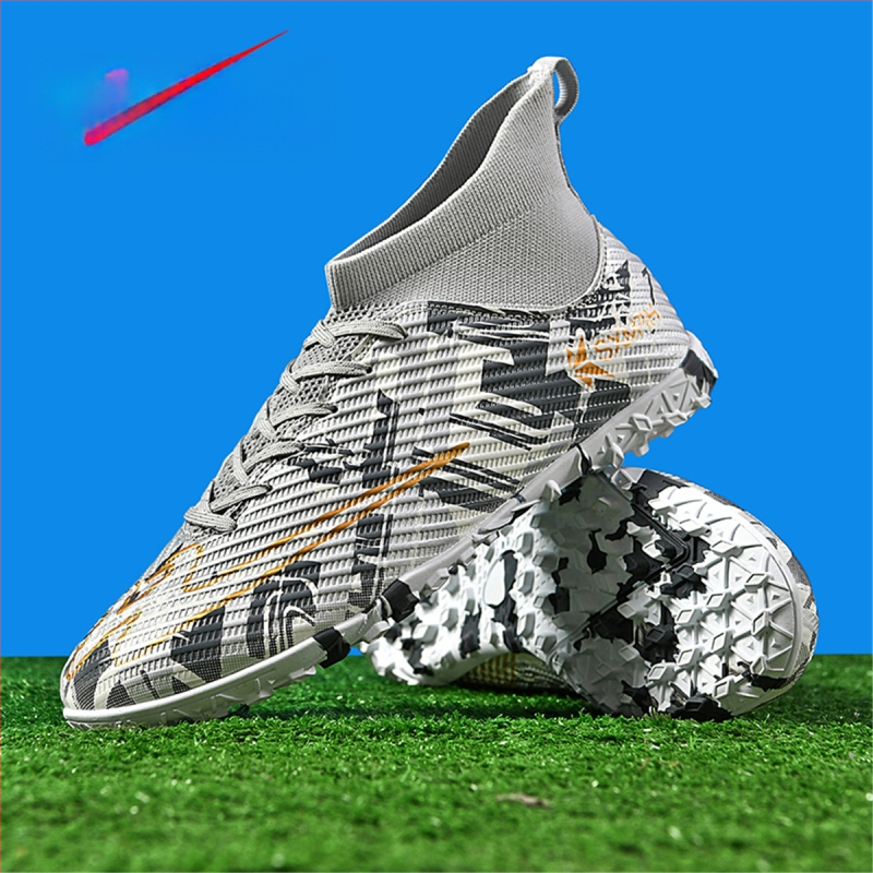 Augstas futbola kurpes ar sietaina augšdaļa un gumijas zoli, priekšējā šņorēšana, pieaugušajiem, unisex