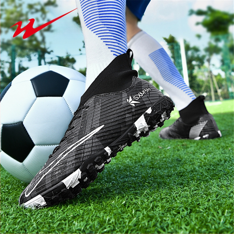 Augstas futbola kurpes ar sietaina augšdaļa un gumijas zoli, priekšējā šņorēšana, pieaugušajiem, unisex