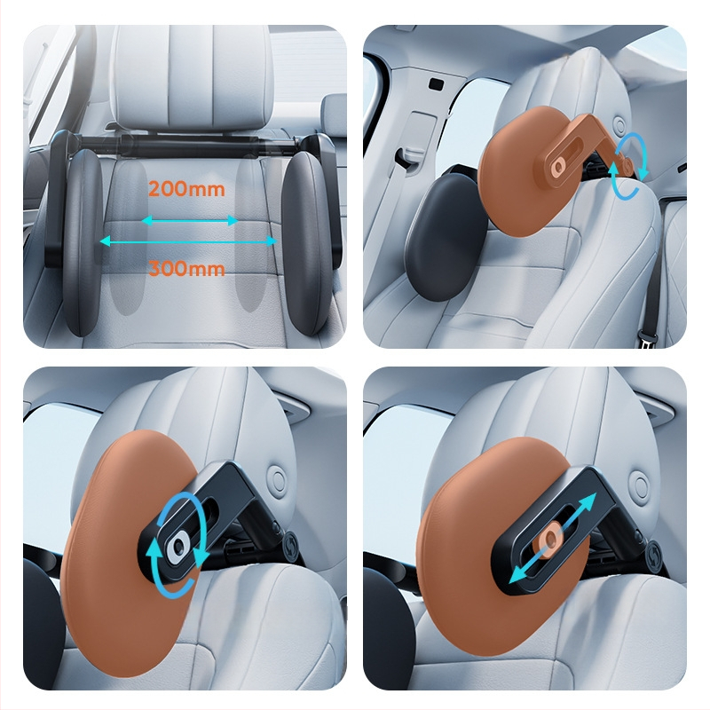 Autopeapadi mäluvahtiga, reguleeritav kolmetoelines disain külgsuuna magamiseks, universaalne sobivus, ühe klikiga paigaldus