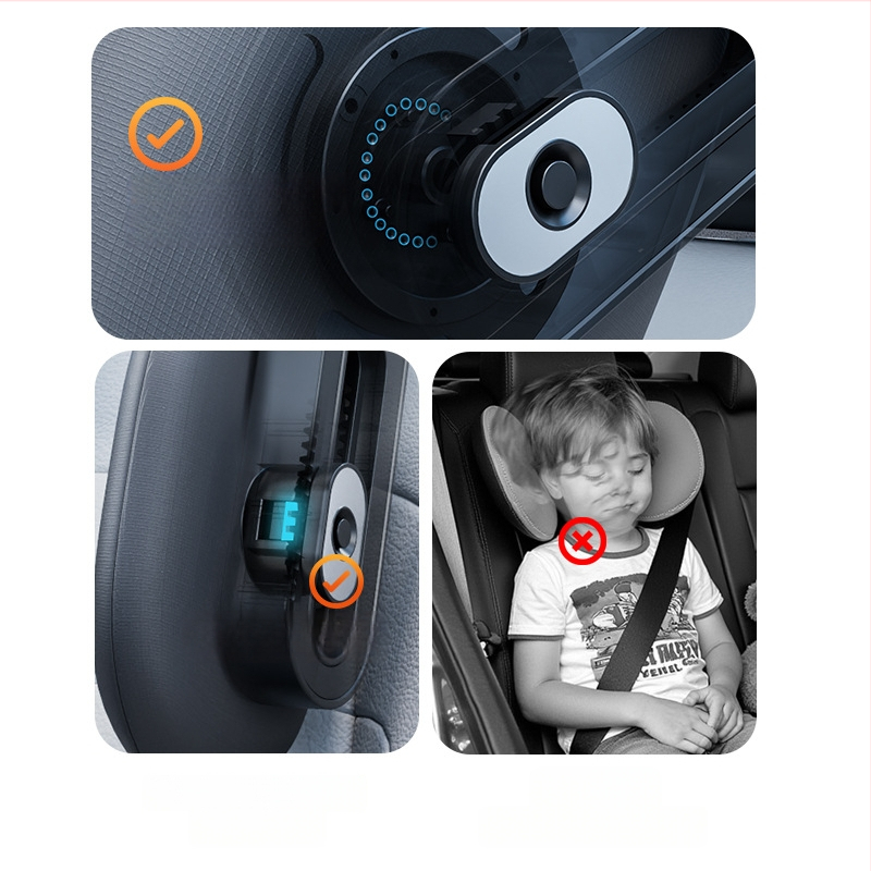 Autopeapadi mäluvahtiga, reguleeritav kolmetoelines disain külgsuuna magamiseks, universaalne sobivus, ühe klikiga paigaldus