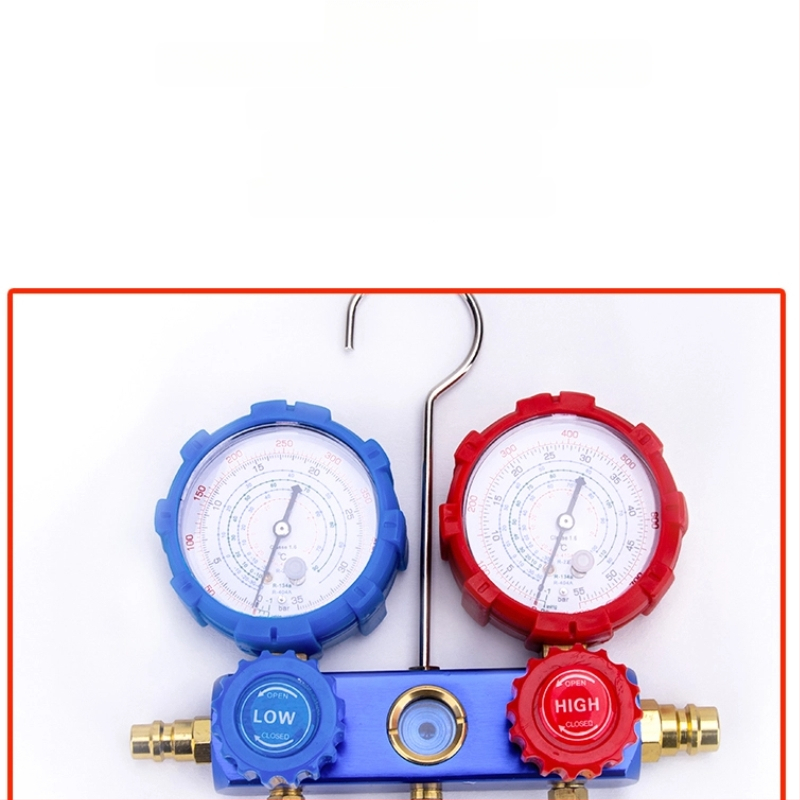 R134A jahutusagensi rõhu mõõtja diafragmaga ja kahekordse skaala klapiga – auto kliimaseadmete tööriistakomplekt