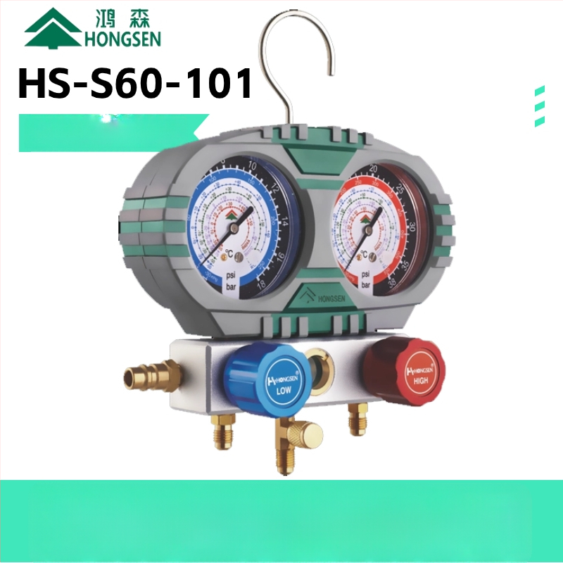 R134A jahutusagensi rõhu mõõtja diafragmaga ja kahekordse skaala klapiga – auto kliimaseadmete tööriistakomplekt