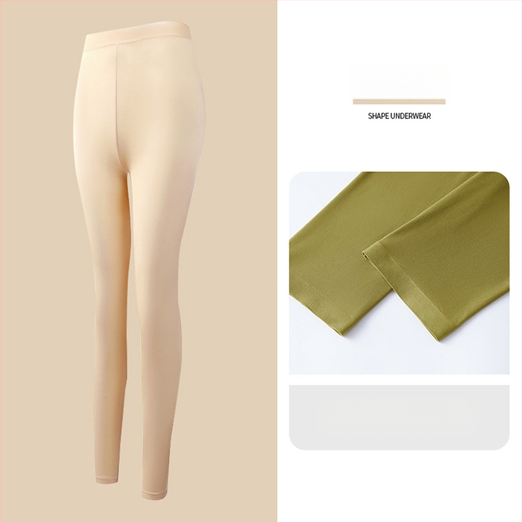 Moterų ultra plonas bešiuvas šilumos termo apatinių komplektas — ilgų rankovių viršūnė ir ilgoms kelnioms; anti‑statinis, kūno formavimas, hidracija hialurono rūgštimi; audinys: nailonas-spandeks (80–90% spandekso).