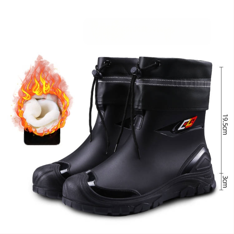 Meeste PVC vihmajalatsid voodriga kunstkarusnahaga, EVA sisetald, kummist talla, vastupidavad, soojad, nelja aastaajas