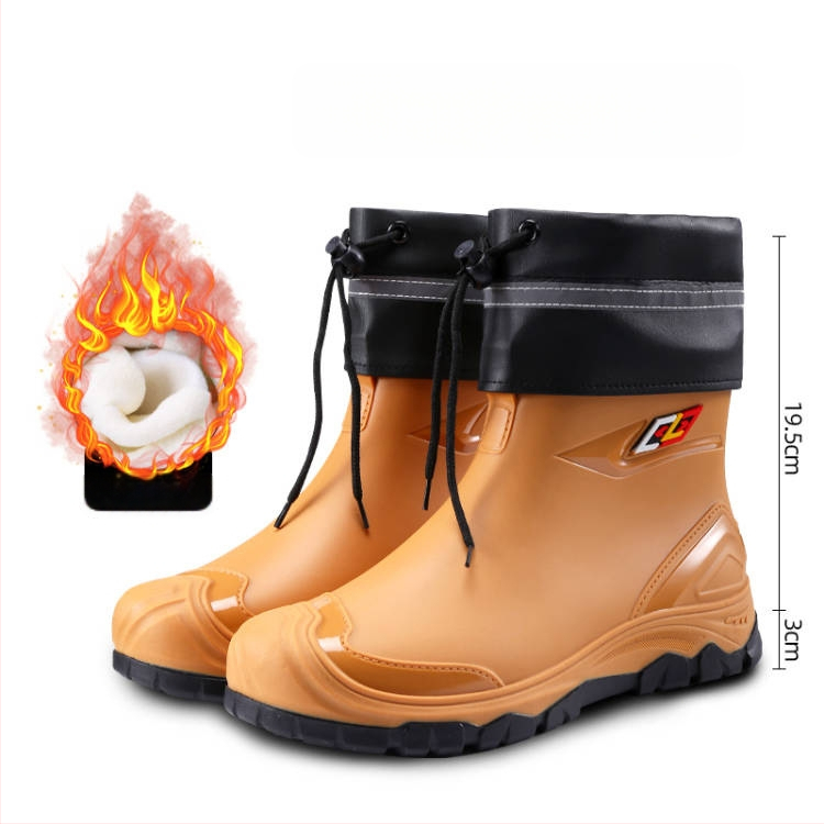 Meeste PVC vihmajalatsid voodriga kunstkarusnahaga, EVA sisetald, kummist talla, vastupidavad, soojad, nelja aastaajas