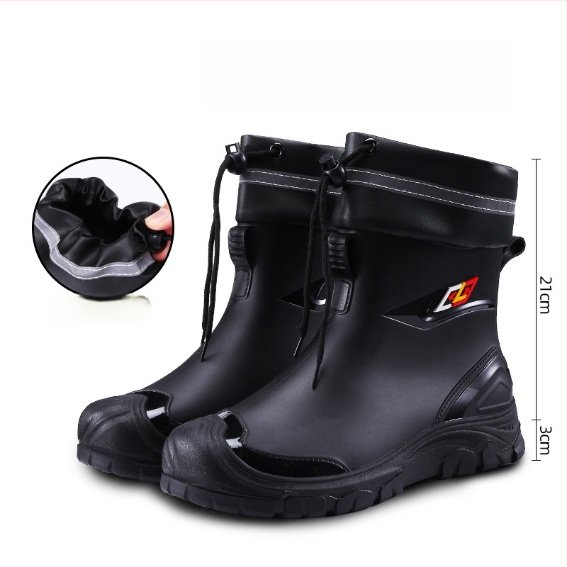 Meeste PVC vihmajalatsid voodriga kunstkarusnahaga, EVA sisetald, kummist talla, vastupidavad, soojad, nelja aastaajas