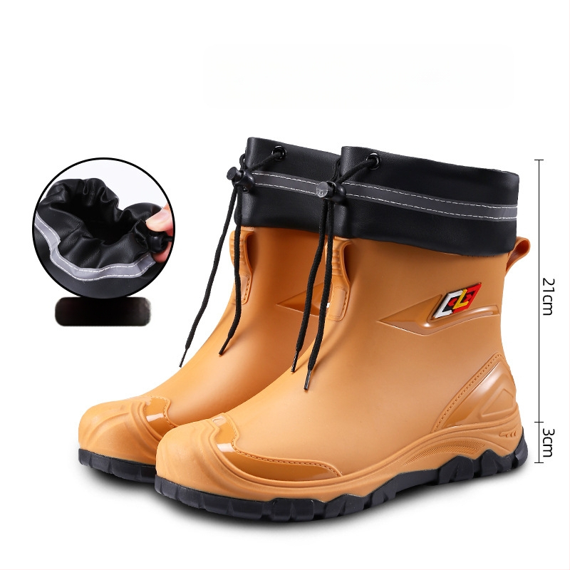 Meeste PVC vihmajalatsid voodriga kunstkarusnahaga, EVA sisetald, kummist talla, vastupidavad, soojad, nelja aastaajas
