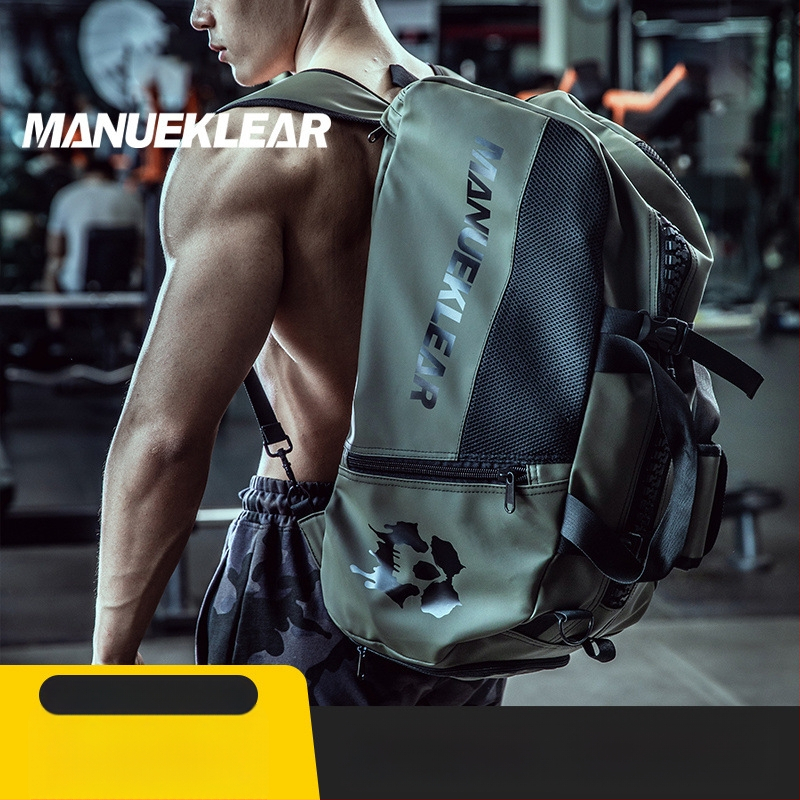 Sportinė kuprinė su sausos–šlapios atskyrimo sistema, didelis talpa 20–30 L, kelioninė kuprinė su dviejų pečių dirželiais