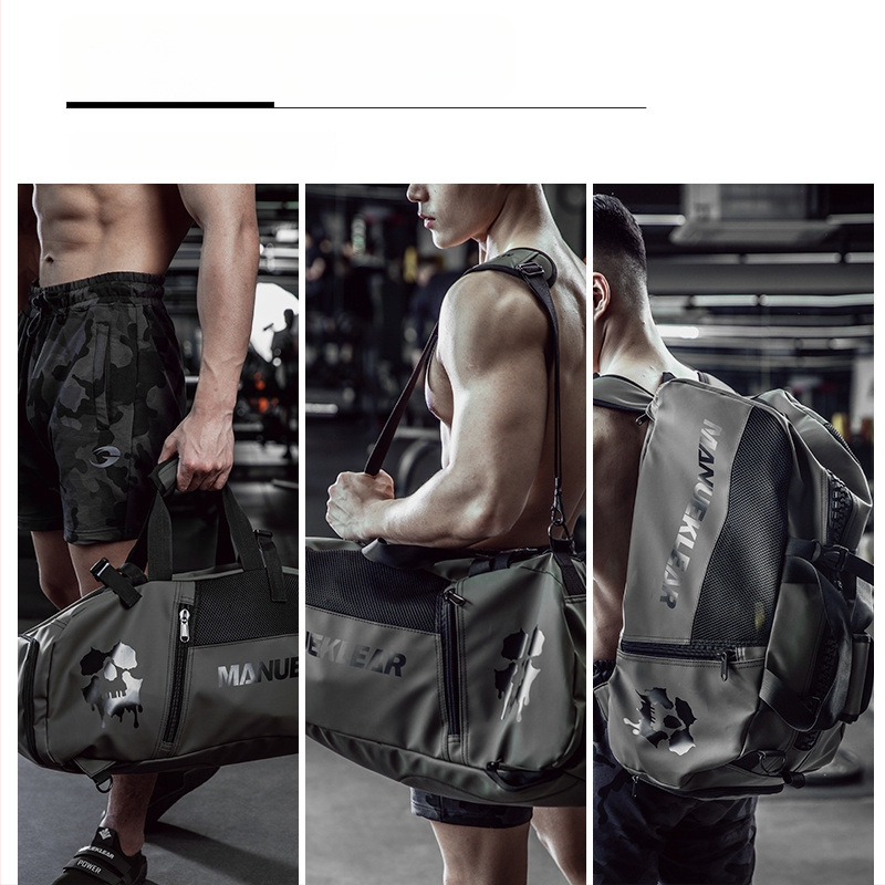 Sportinė kuprinė su sausos–šlapios atskyrimo sistema, didelis talpa 20–30 L, kelioninė kuprinė su dviejų pečių dirželiais