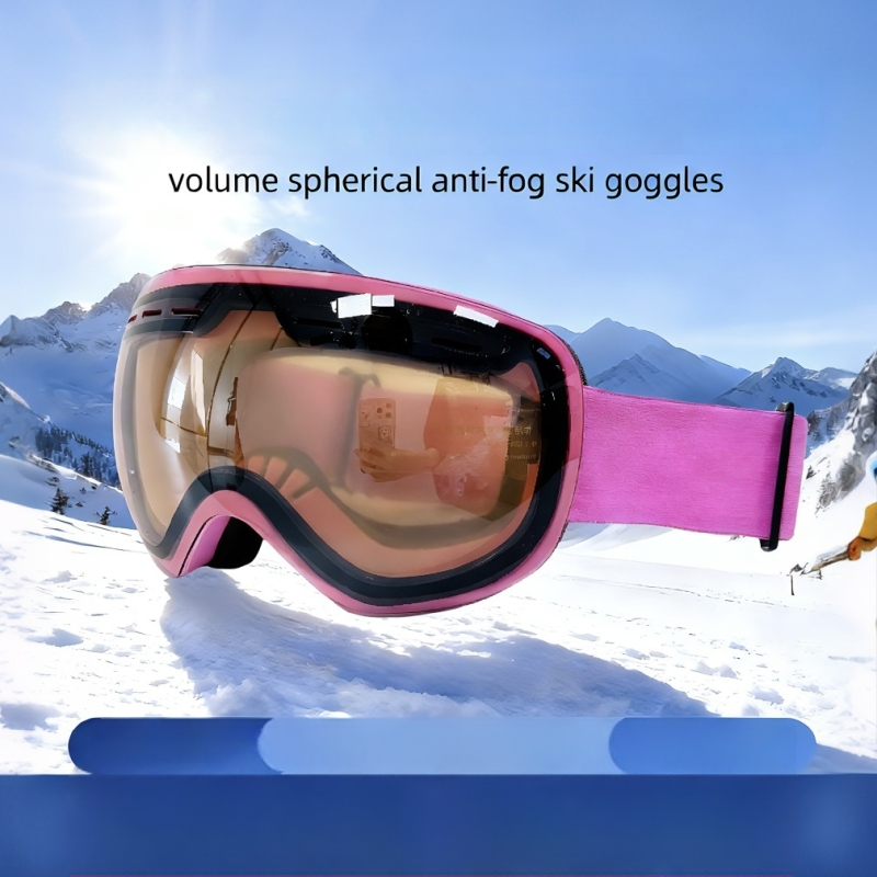 Slidinėjimo akiniai su dvigubo sluoksnio anti-fog, didelė sferinė lęšė, suderinami su reguliuojamu dioptru, suaugusiems (dvigubo sluoksnio | anti-fog | didelė sferinė lęšė | reguliuojamas dioptras | atsparus vandeniui)