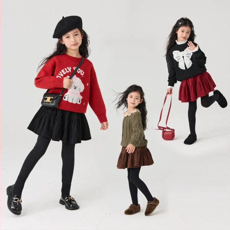 Tüdrukute talve püks-suvi fliso voodriga, võlts kaheosaline disain, puuvillane kangas, keskmine vöökoht, pehme töötlemine