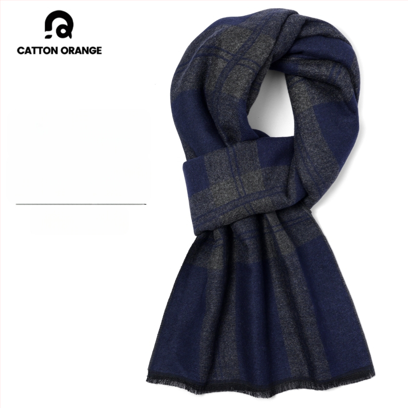 Meeste talvesall viskoosi kiududest, ruuduline muster, keskmise pikkusega, paks sooja jaoks, 2025 talv