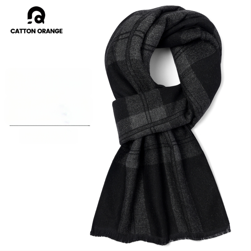 Meeste talvesall viskoosi kiududest, ruuduline muster, keskmise pikkusega, paks sooja jaoks, 2025 talv