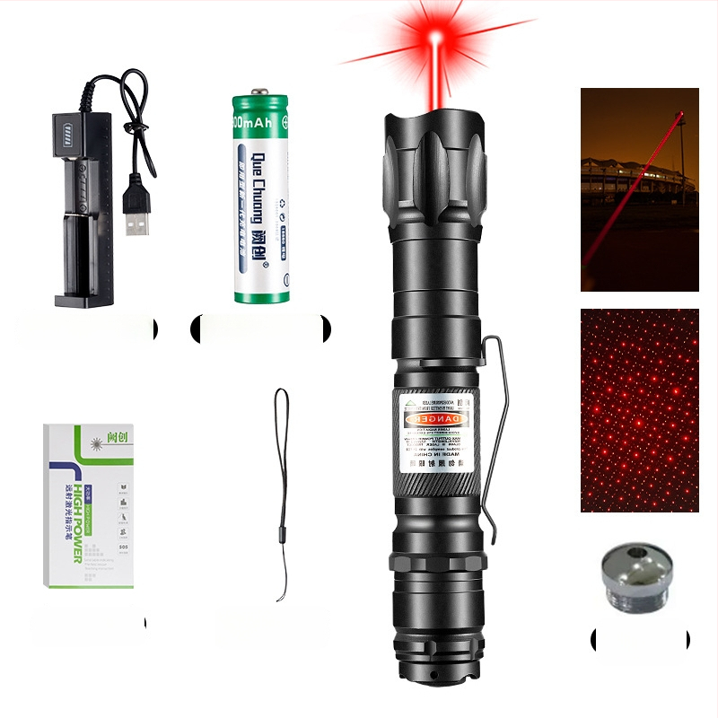 Que Chuang lāzera rādītāja laterna, infraraudais stars, garš diapazons, 18650 akumulators