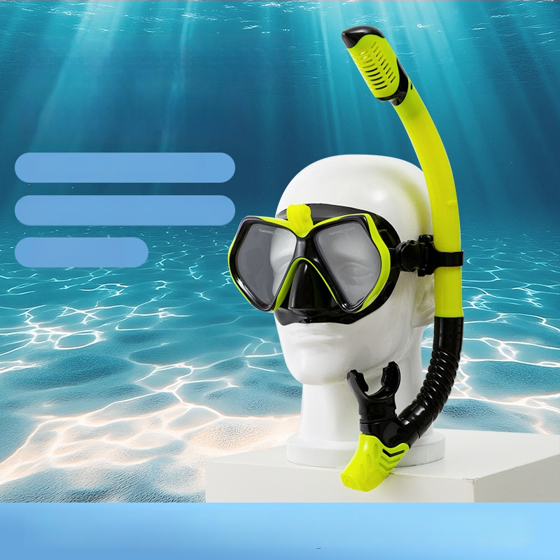 Professionaalne sukeldumis mask ja snorgli komplekt – silikoonist ääris, PC raam, karastatud klaas läätsed, kuiv snorkel