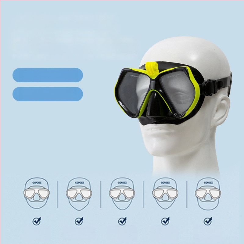 Professionaalne sukeldumis mask ja snorgli komplekt – silikoonist ääris, PC raam, karastatud klaas läätsed, kuiv snorkel