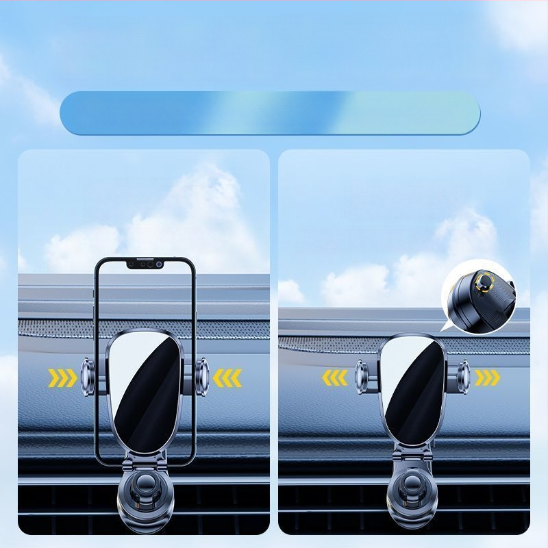 Chaoshuhe universālais auto tālruņa turētājs uz gaisa atveres, pret trīcēšanu atbalsts, horizontālais skats, uzstādīšana klikšķu veidā, pielāgojama apstrāde
