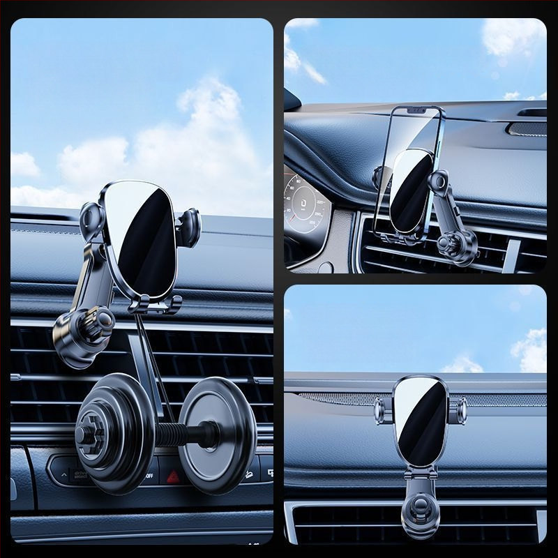 Chaoshuhe universālais auto tālruņa turētājs uz gaisa atveres, pret trīcēšanu atbalsts, horizontālais skats, uzstādīšana klikšķu veidā, pielāgojama apstrāde