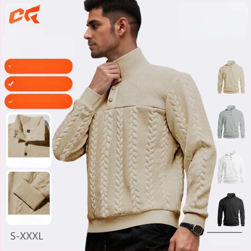 Krekliņš ar stīvo auklu, priekšējais rāvējslēdzējs, svītrainā kolāžas dizains, brīvs piegriezums