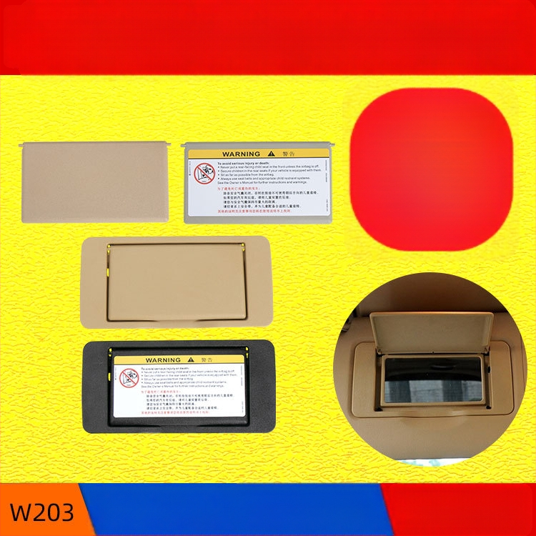 Oukachi kosmeetiline peegel Mercedes-Benz C-Klass W203 eesmise päikesekaitse kate, plastik kate