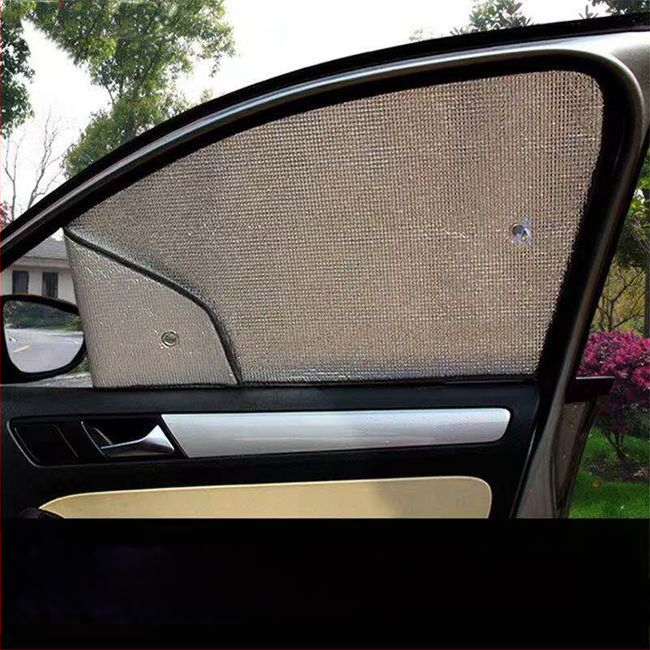 Automobilio saulės skydelis priekiniam stiklui, aliuminio folija, storesnė konstrukcija, siurbtuko tvirtinimas, universalus