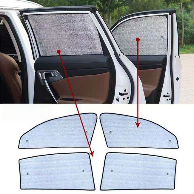 Automobilio saulės skydelis priekiniam stiklui, aliuminio folija, storesnė konstrukcija, siurbtuko tvirtinimas, universalus