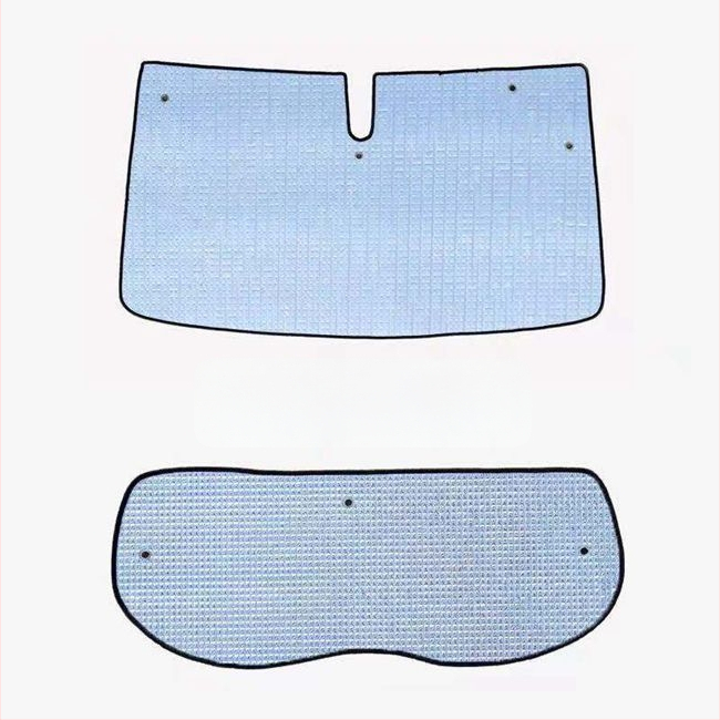Automobilio saulės skydelis priekiniam stiklui, aliuminio folija, storesnė konstrukcija, siurbtuko tvirtinimas, universalus
