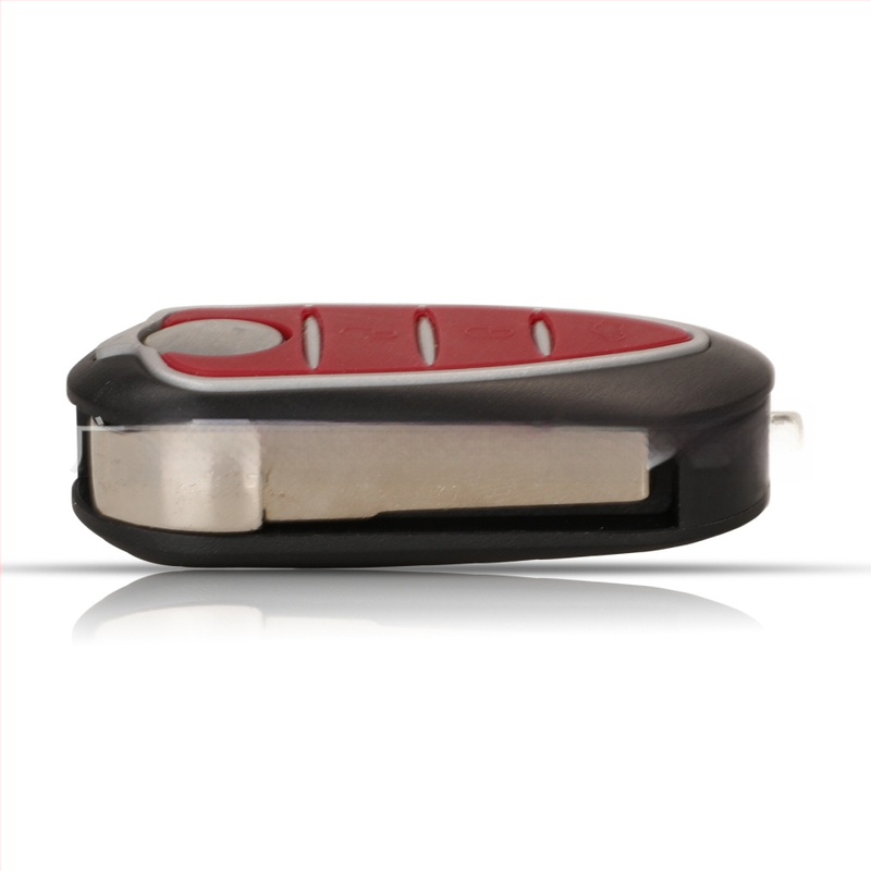 Alfa Romeo 3-nupuline sulankstuv võtme korpuse asendus; võtme tera: vask + plastik; korpus: plastik; kaal 51 g