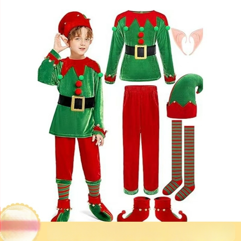 Vaikų elfų kostiumas cosplay, poliesterio audinys, amžiaus grupė 3–8 m., vasara 2025, mielas mados stilius