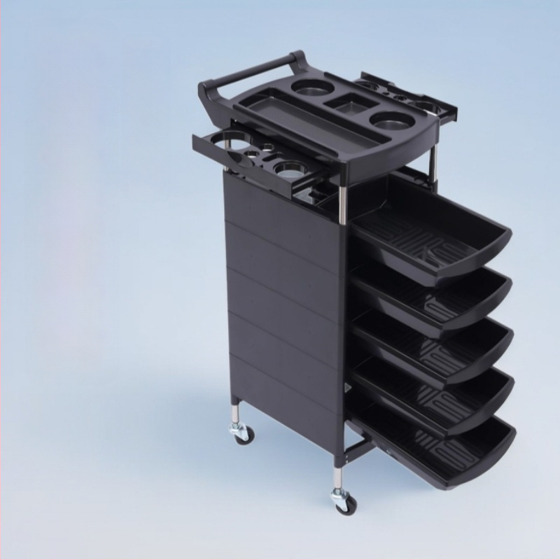 Iluhoolduse ja juuksuri tööriistade mobiilne käru – viis sahtlit, PP materjal, mudel A60, moods minimalistlik stiil, kokkupanek vajalik