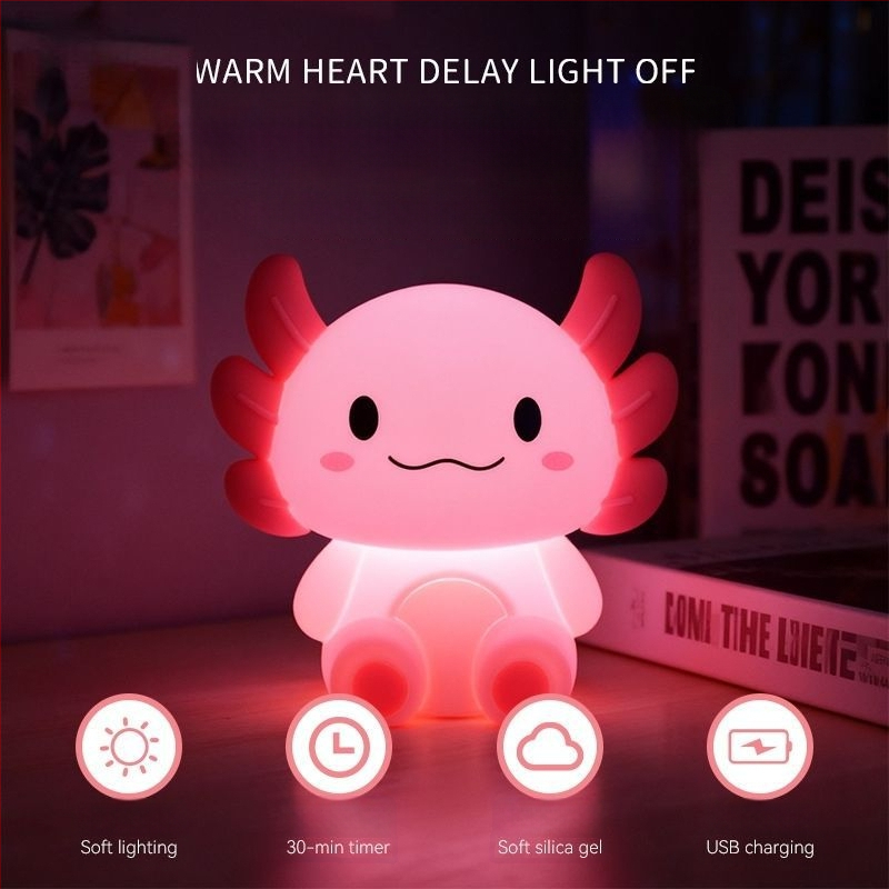 Lastele mõeldud öövalgust, kuusnurkne kujundus loomamotiividega (dinozaur ja mesilane), silikoonist abažuur, Type-C toide, joonisfilmistiilis, tööiga üle 100000 tunni