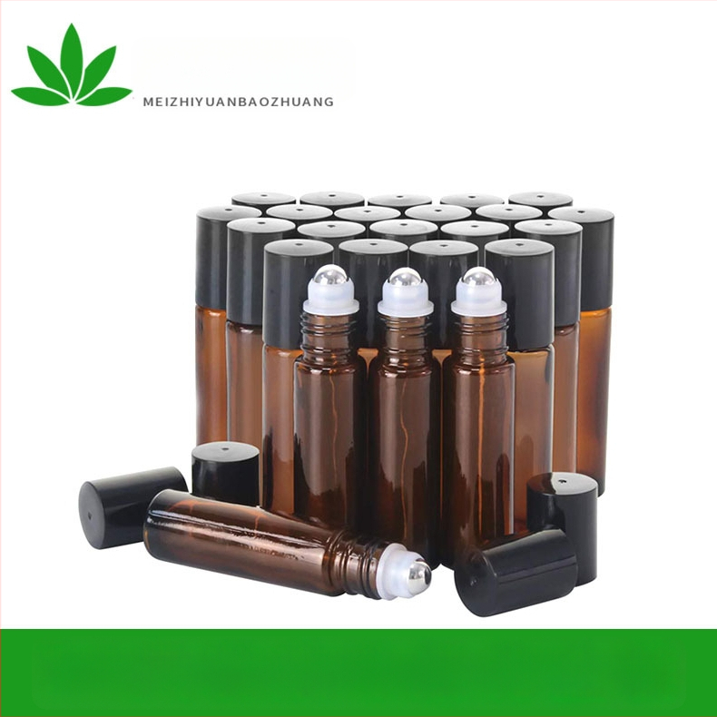 Klaasist roll-on pudel eteerilise õli jaoks, borosilikaatklaas, komplekt 24 kinkekastiga