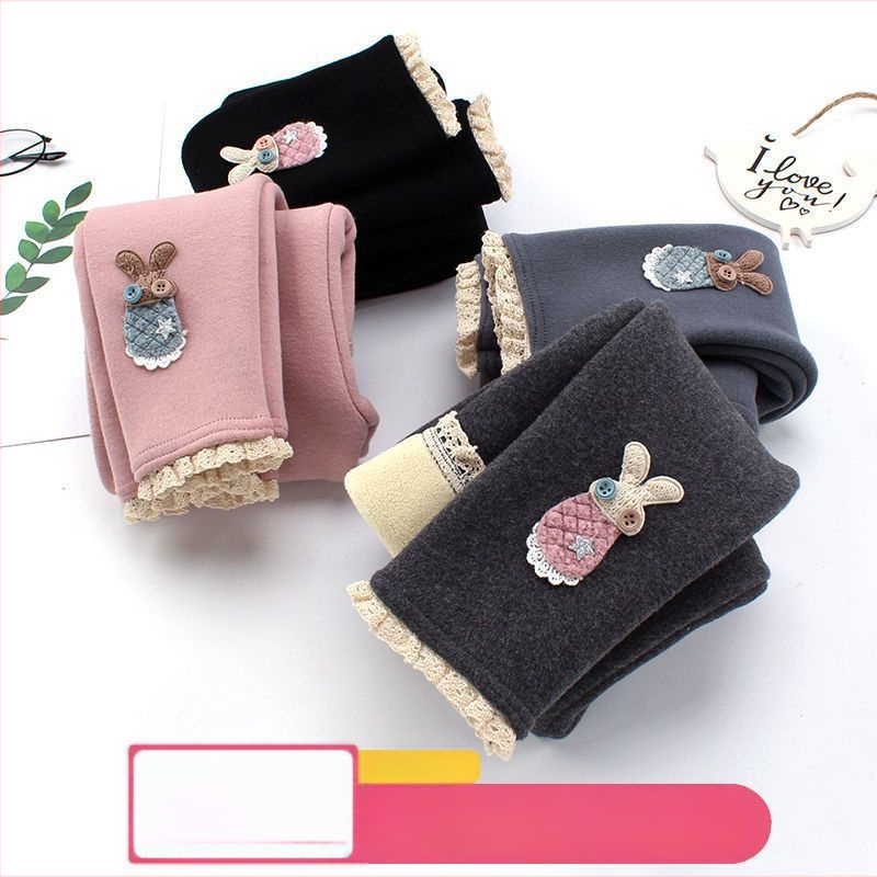 Tüdrukute paksud legginssid, vabas lõikes, sügisel ja talvel