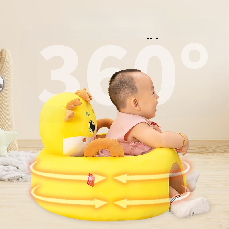 Rk yunyi Laste plüüsist õppimiseks istuma — madal raskuskeskus, kukkumise vastane seljatugi, draakon kujundus lühikeses pehmes plüüsis, sobib 0–3-aastastele