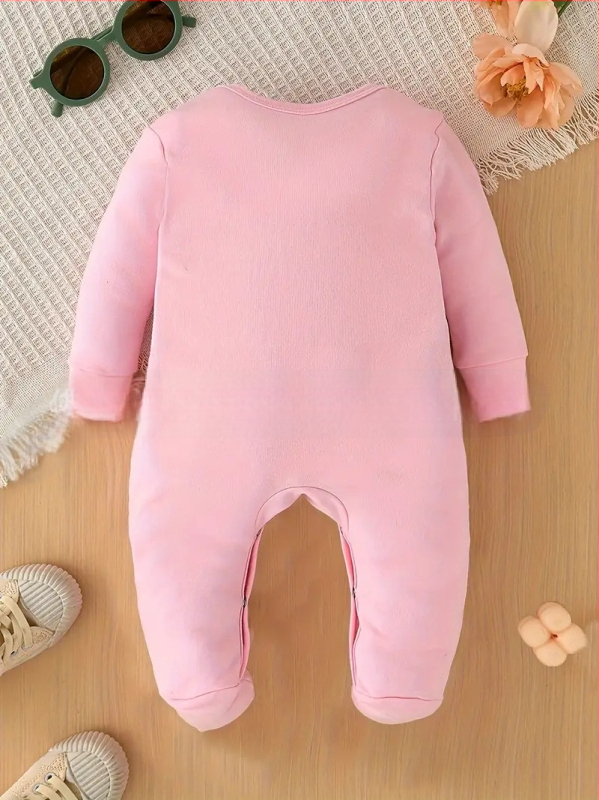 Vastsündinute romper südameprinti ja krooni, kootud polüester 95%, pikad varrukad, eesmine nupupugude sulgemine, kevad-sügisk, vanus 0–1 aasta