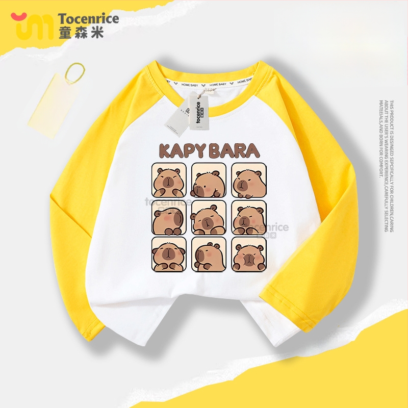 Laste puuvillane pikkade varrukatega T-särk, Casual stiil, multikas motiiviga, Sügis 2024, Unisex, alates 8-aastastest