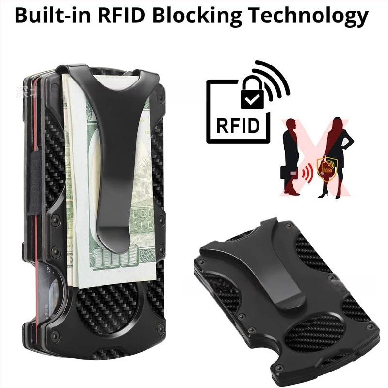 Taktikaline metallist rahakott RFID-kaitsega, kahekordne disain, mahutab 1–12 kaarti, CNC töötlemine