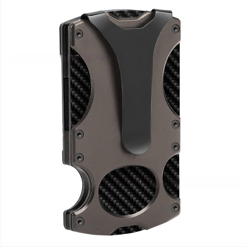 Taktikaline metallist rahakott RFID-kaitsega, kahekordne disain, mahutab 1–12 kaarti, CNC töötlemine