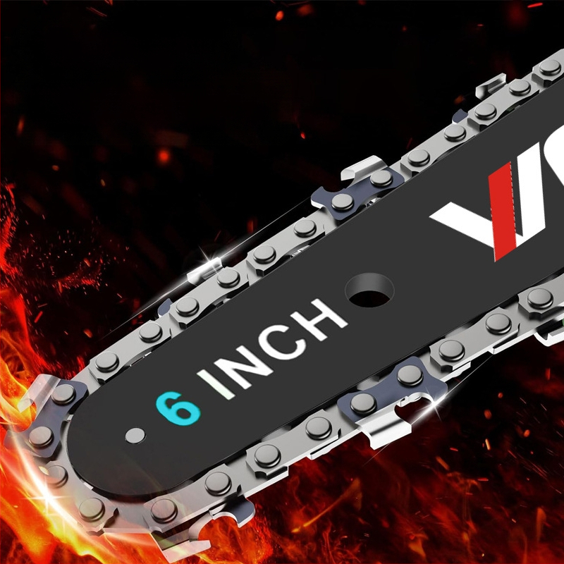 Elektriskā ķēdes zāģis ar uzlādējamu litija bateriju, 21V, kaltas tērauda ķēde