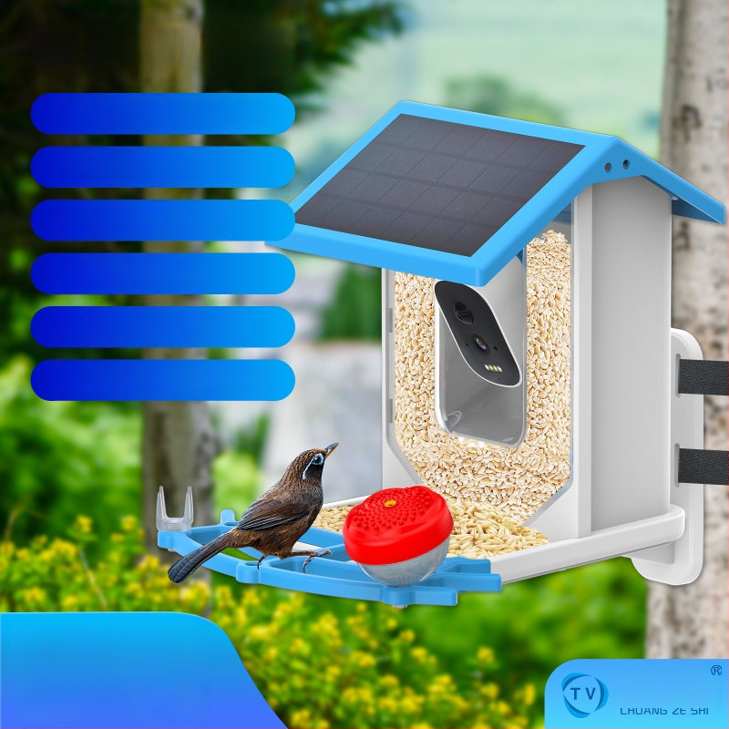 Nutikas linnutoidukraam AI tuvastamisega, 5MP kaamera ja 2.5K lahutusvõime, väljas, rakendusega juhitav, eraldatav, sisseehitatud 5000mAh aku