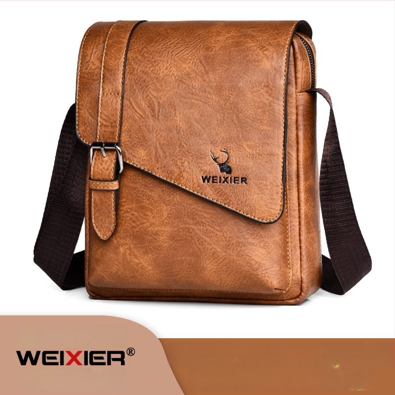 Meeste õlakott — PU nahk, muster: ühtlane, veekindel ja kulumiskindel, bränd Vihir, ärireisidele