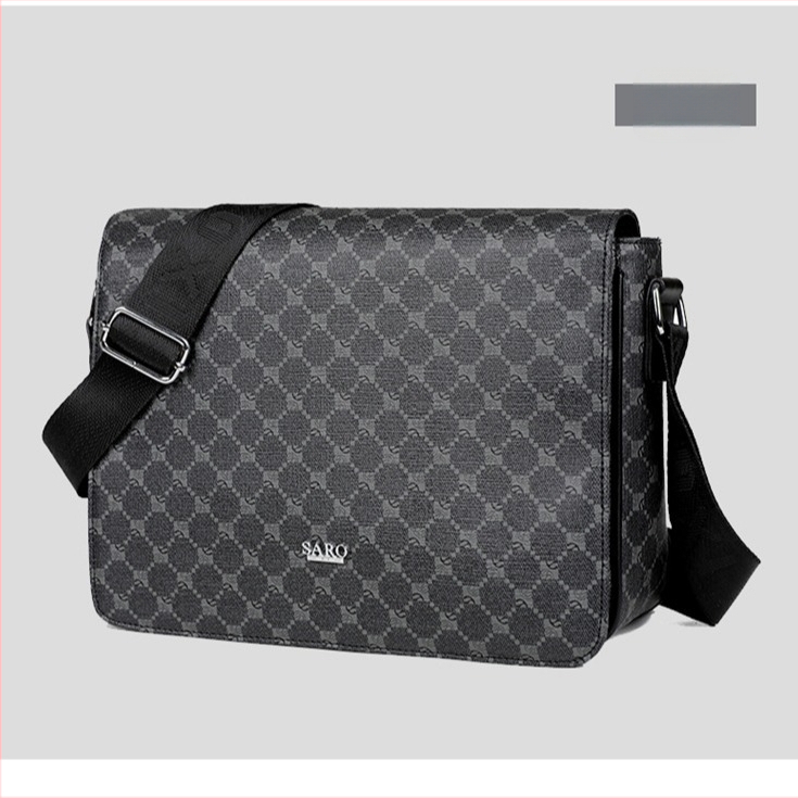 Meeste õlakott — linnaline lihtsus, PVC materjal, polüester vooder, geomeetriline muster, kaubamärk saro xi (Materjal: PVC; Vooder: Polüester; Muster: Geomeetriline; Kaubamärk: saro xi)