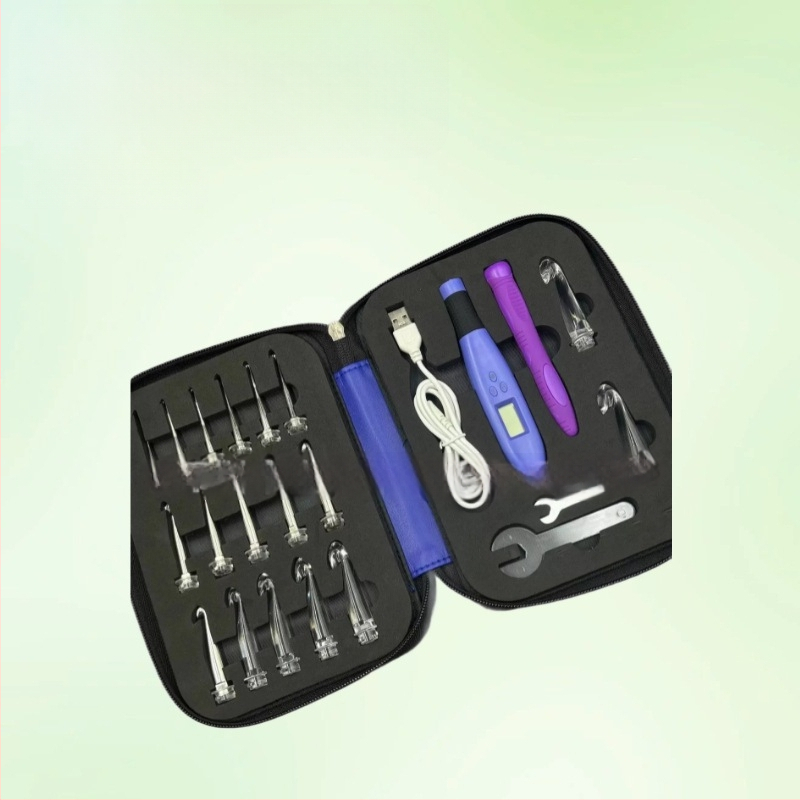 LED valgustusega heegelnõel 18-ühes, kahekordse käepideme, USB-liides, silikoon, digitaalne ekraan