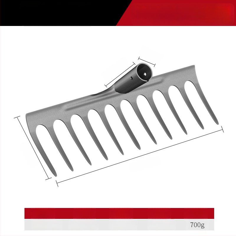 Mangaani terasest reha – mitmekülgne aiatööriist umrohu tõrjeks ja köögiviljade istutamiseks, viie hammaste disain, mulla lõdvestamine