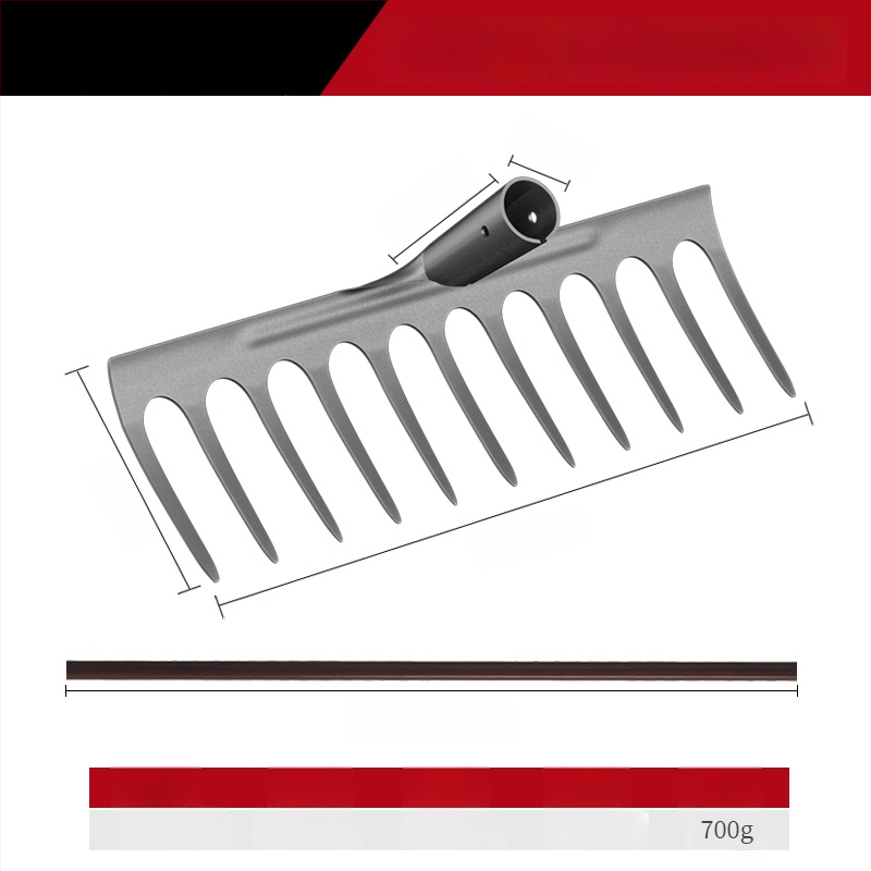 Mangaani terasest reha – mitmekülgne aiatööriist umrohu tõrjeks ja köögiviljade istutamiseks, viie hammaste disain, mulla lõdvestamine