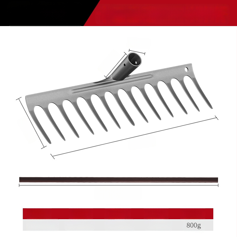 Mangaani terasest reha – mitmekülgne aiatööriist umrohu tõrjeks ja köögiviljade istutamiseks, viie hammaste disain, mulla lõdvestamine